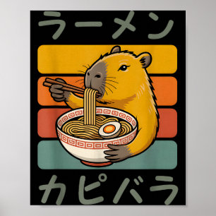 Capybara Anime Grafik Ramen Kawaii Japanische Vint Poster