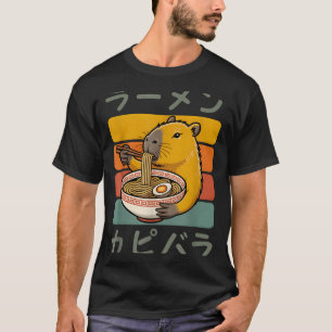 Capybara Anime Grafik Ramen Kawaii Japanische Vint T-Shirt