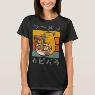 Capybara Anime Grafik Ramen Kawaii Japanische Vint T-Shirt