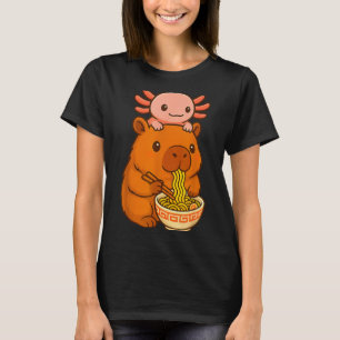 Capybara Anime Ramen Axolotl Lustiges Grafik Kawai T-Shirt