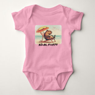 Capybara at beach says: Relax, Fluffy Baby Strampler