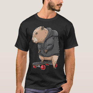 Capybara auf einem Skateboard Rodent Skater Skateb T-Shirt