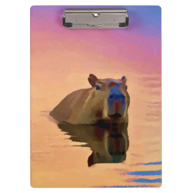 Capybara aus einem ruhigen See Klemmbrett (Vorderseite)