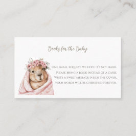 Capybara Baby Shower • Books for the Baby Card Visitenkarte