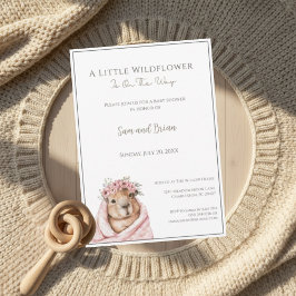 Capybara Baby Shower • Little Wildflower Einladung
