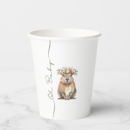 Capybara Baby Shower • Oh Baby Wildflower Pappbecher