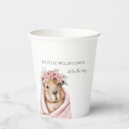Capybara Baby Shower • Wildflower Paper Plate Pappbecher