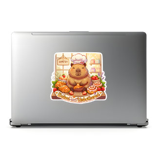 Capybara-Bäckerei-Aufkleber – Süße Kawaii-Capybara Aufkleber