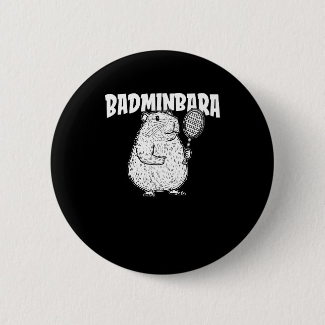 Capybara Badminton Shuttle - Player Racket Badminb Button (Vorderseite)