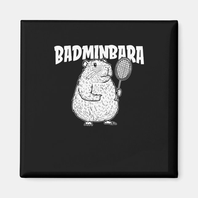 Capybara Badminton Shuttle - Player Racket Badminb Magnet (Vorne)