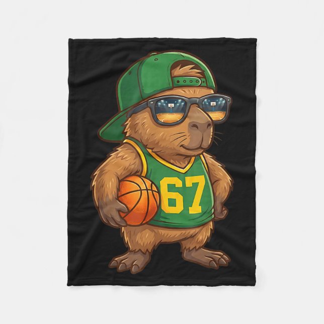Capybara Basketball 67 Gen Alpha Slang Srts Männer Fleecedecke (Vorderseite)