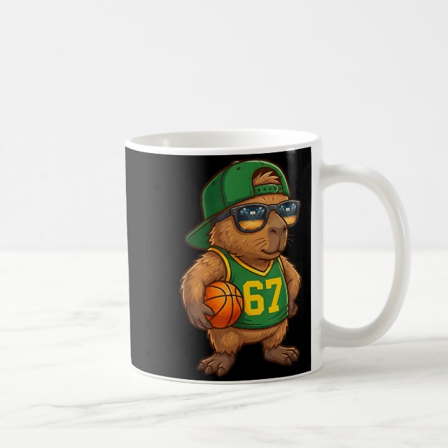 Capybara Basketball 67 Gen Alpha Slang Srts Men Bo Kaffeetasse (Rechts)