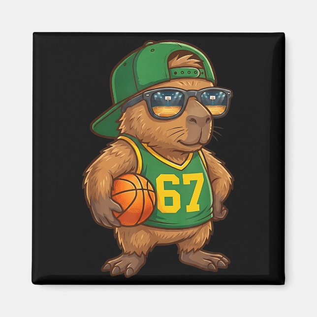 Capybara Basketball 67 Gen Alpha Slang Srts Men Bo Magnet (Vorne)