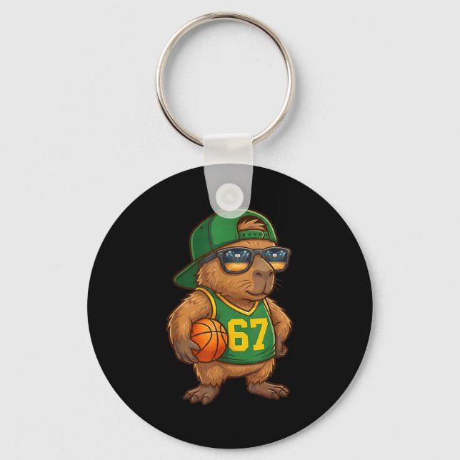 Capybara Basketball 67 Gen Alpha Slang Srts Men Bo Schlüsselanhänger (Vorderseite)