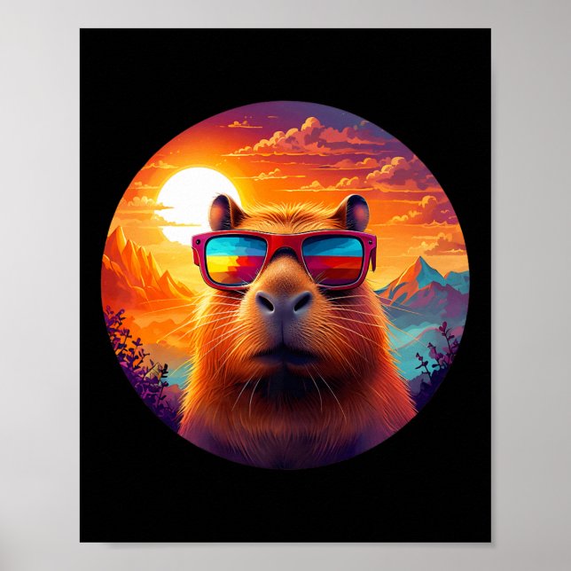 Capybara Berg Natur Tierwelt Wald Poster (Vorne)