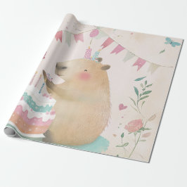 Capybara Birthday Bash Party Decorationspapier Geschenkpapier