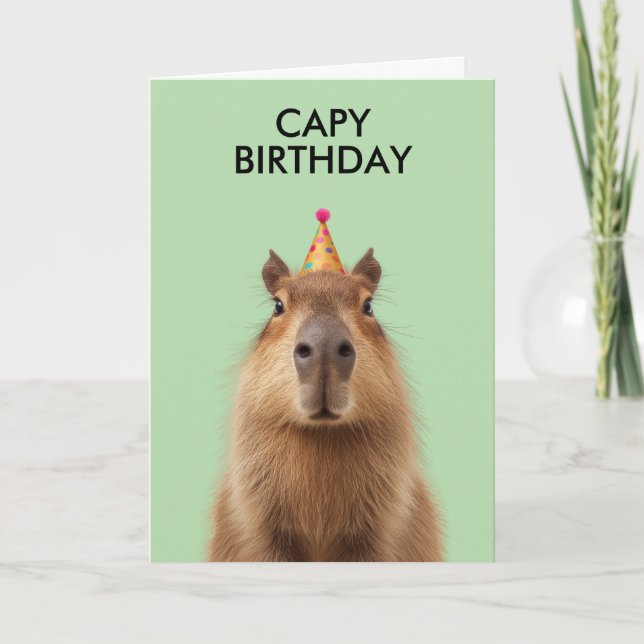 Capybara Birthday Celebration Karte (Vorderseite)