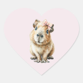 Capybara Birthday Herz-Aufkleber