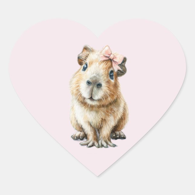Capybara Birthday Herz-Aufkleber (Vorderseite)