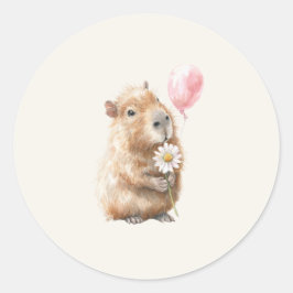 Capybara Birthday Runder Aufkleber