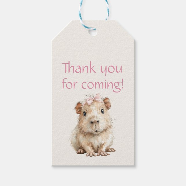 Capybara Birthday Thank You Geschenkanhänger (Vorderseite)