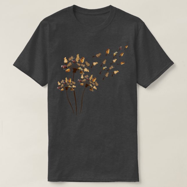 Capybara Blume Fly Dandelion Capybara Funny Capyb T-Shirt (Design vorne)