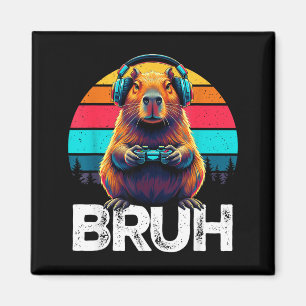 Capybara Bruh Lustiger Gamer Retro Capybara Gaming Magnet