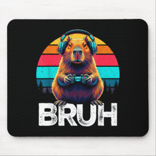 Capybara Bruh Lustiger Gamer Retro Capybara Gaming Mousepad