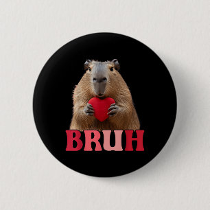 Capybara Bruh Meme Funny Sprichwort Teens Boys Val Button