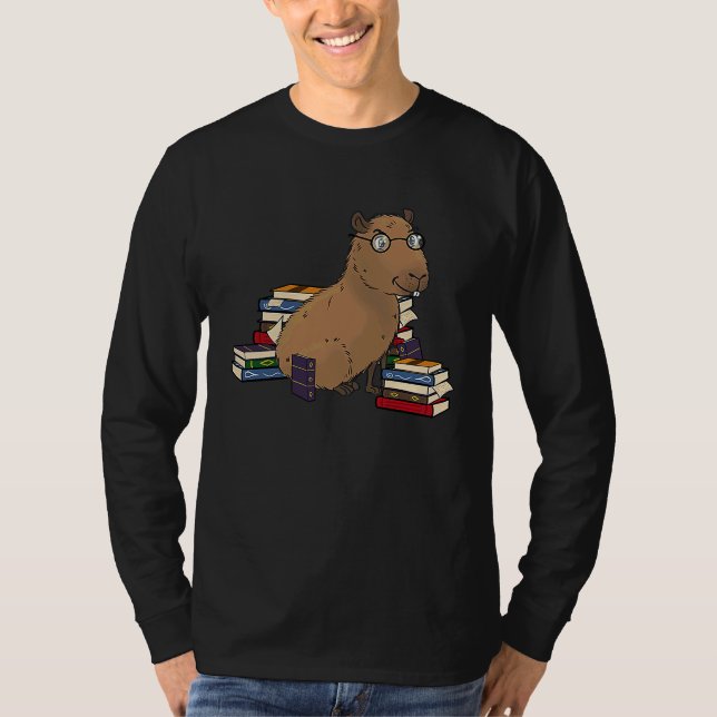 Capybara Bücher T-Shirt (Vorderseite)