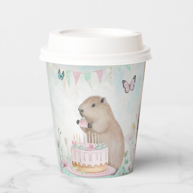 Capybara Cakefest Kids Party Decorieren Papierabfä Pappbecher (Vorderseite)