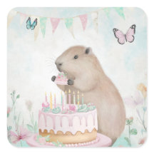Capybara Cakefest Kinder Party Sticker