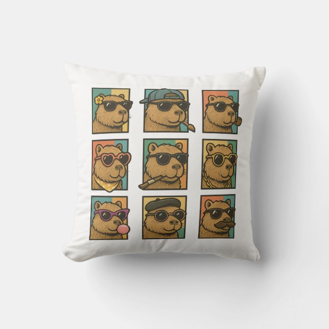 Capybara Calm Crew Kissen (Vorderseite)