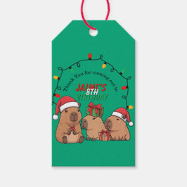 Capybara Christmas Lights Birthday Party  Geschenkanhänger