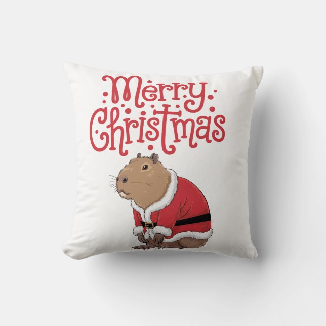 Capybara Christmas Pillow Kissen (Vorderseite)