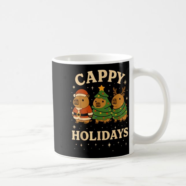 Capybara Christmas Shirt, Funny Capy Holidays  Kaffeetasse (Rechts)