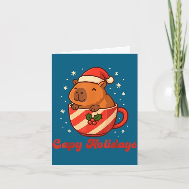 Capybara Christmas Shirt, Funny Capy Holidays  Karte (Vorderseite)