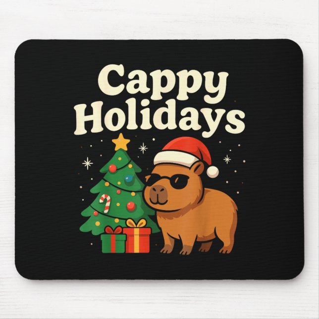 Capybara Christmas Shirt, Funny Capy Holidays  Mousepad (Vorne)
