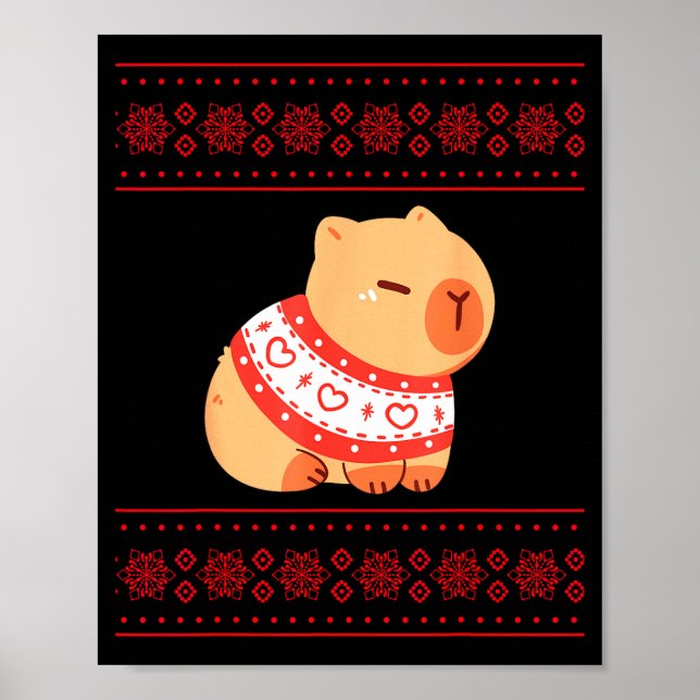 Capybara Christmas Sweater  Poster (Vorne)