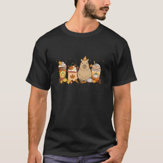 Capybara Coffee Pumpkin Gewürz Tier Fall Thanksgi T-Shirt