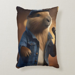 "Capybara Cowboy: Serenading the Wild West" Dekokissen