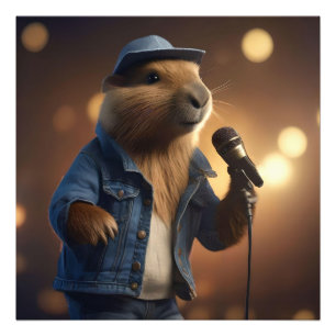 "Capybara Cowboy: Serenading the Wild West" Fotodruck