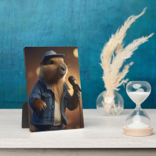 "Capybara Cowboy: Serenading the Wild West" Fotoplatte