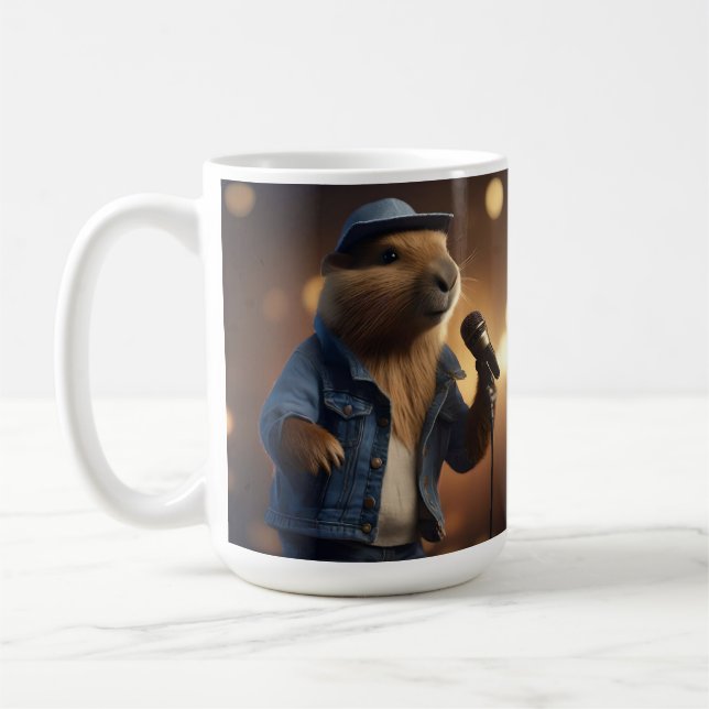 "Capybara Cowboy: Serenading the Wild West" Kaffeetasse (Links)