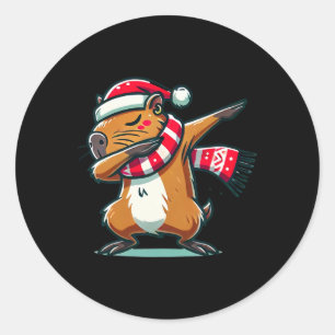 Capybara Dabbing Weihnachten Weihnachten Weihnacht Runder Aufkleber