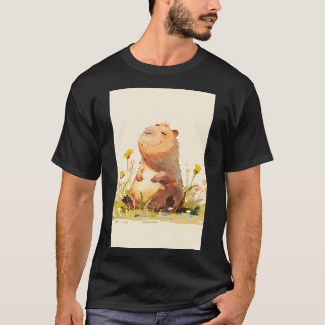 Capybara Das Leben geniessen T-Shirt (Vorderseite)