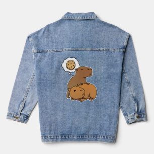 Capybara denkt über Cookies nach Jeansjacke
