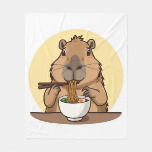 Capybara, der Ramen isst Fleecedecke