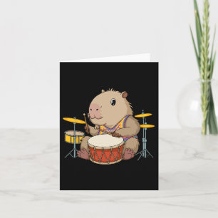 Capybara Drummer Trommeln Rodents Funny Capyb Karte