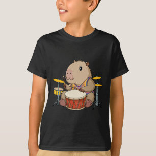 Capybara Drummer Trommeln Rodents Funny Capyb T-Shirt